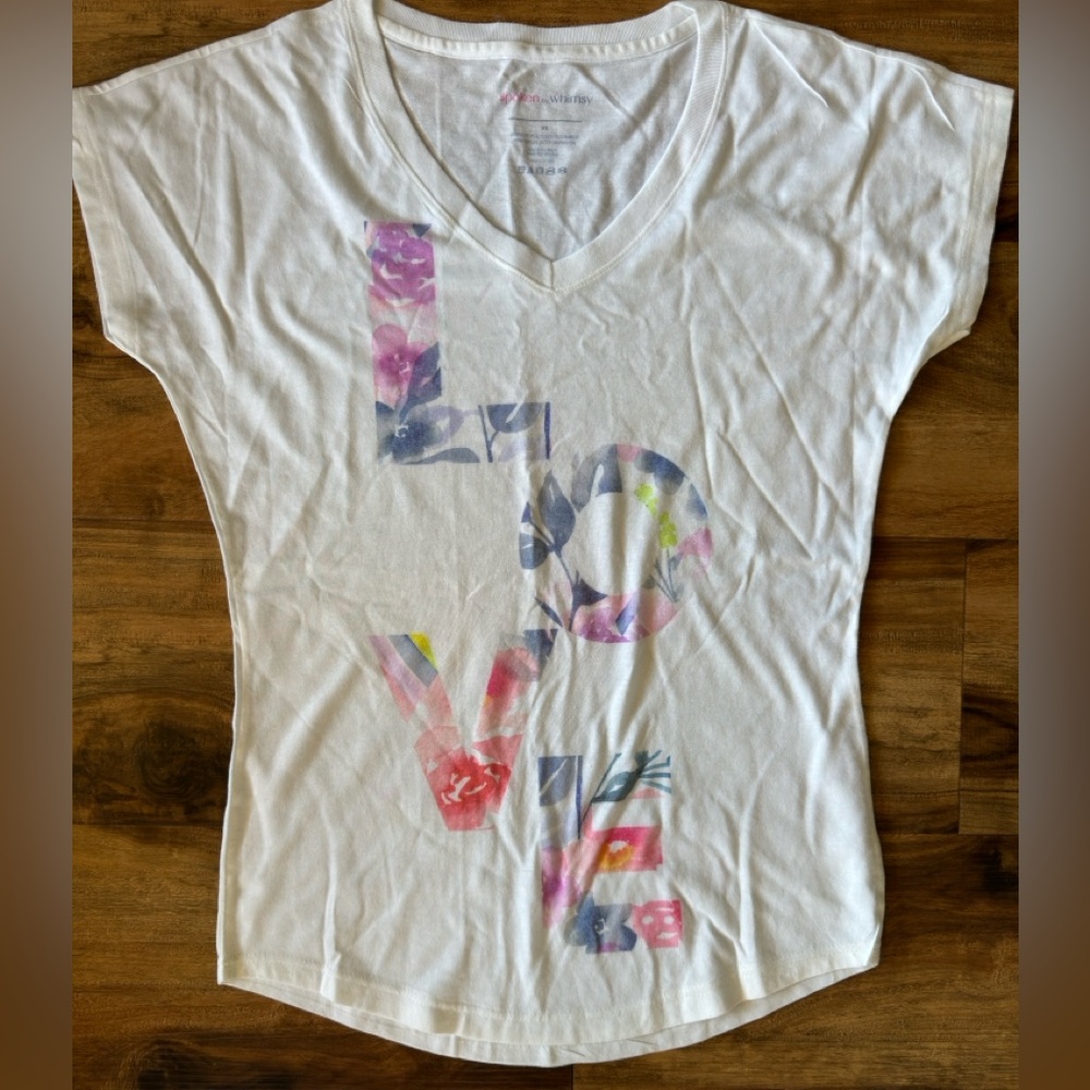 Summer “LOVE” Bohemian White T Shirt from Sundance XS.